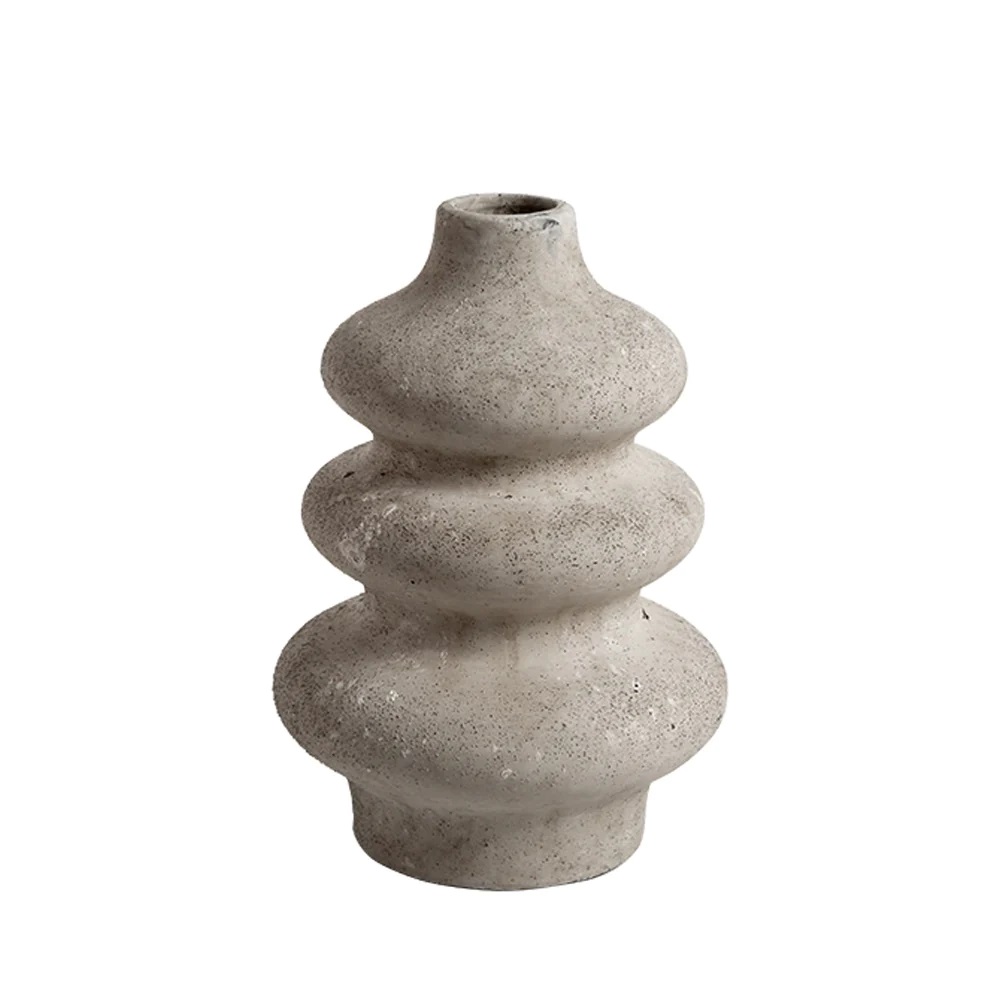 Grey distressed ceramic vase