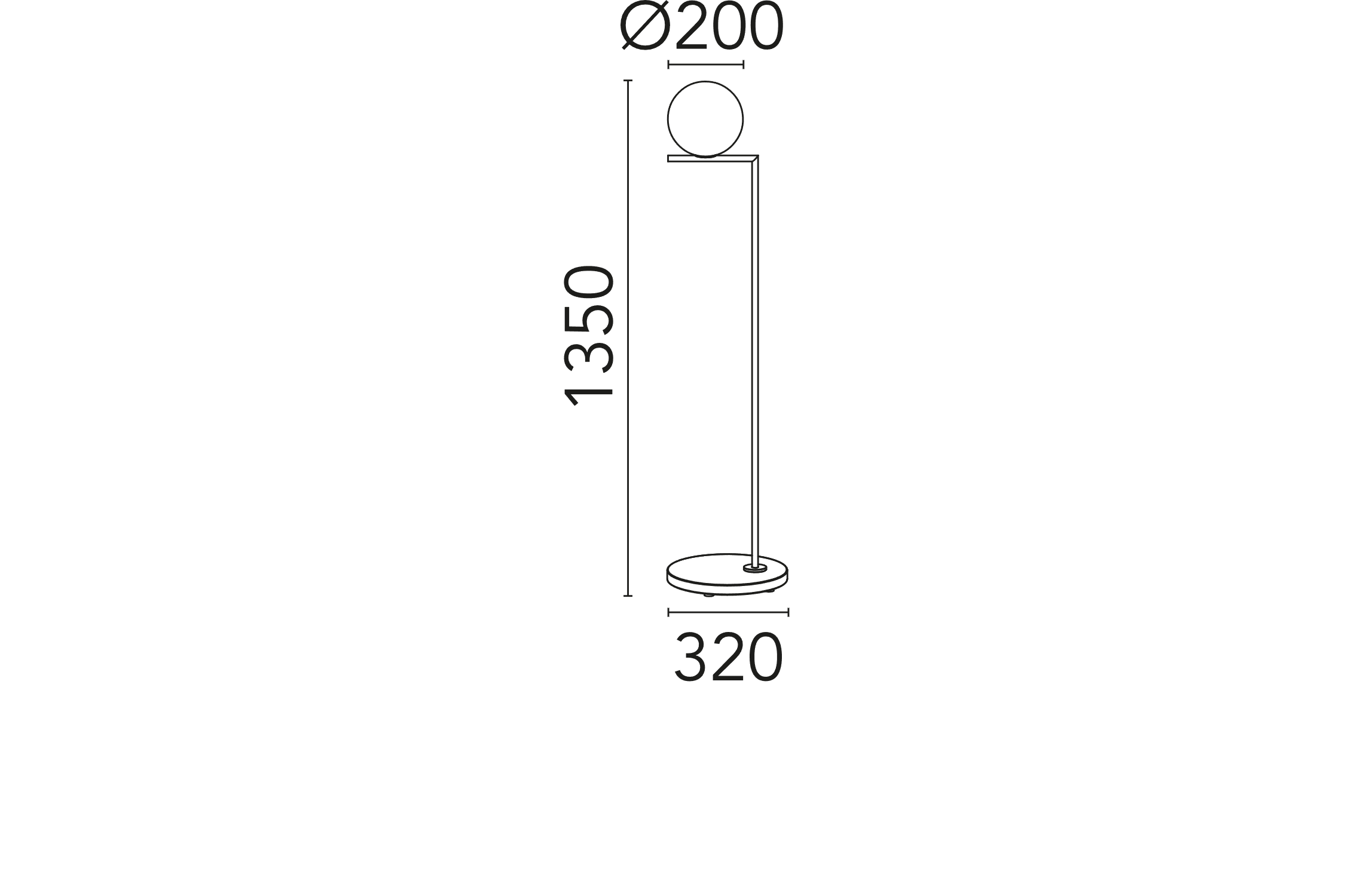 Floor Lamp IC F1 Outdoor H 1350 mm