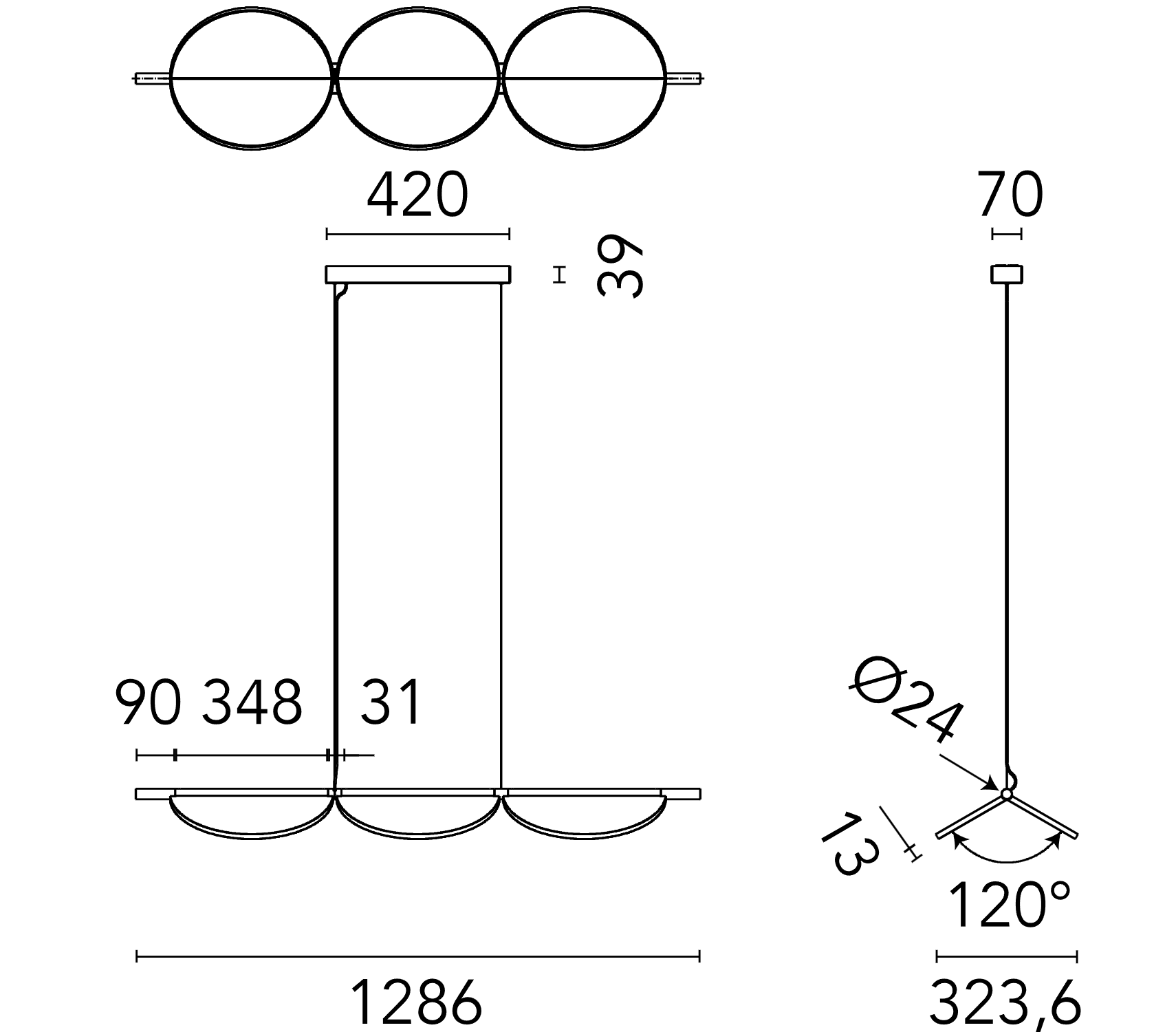 Suspension Almendra Linear