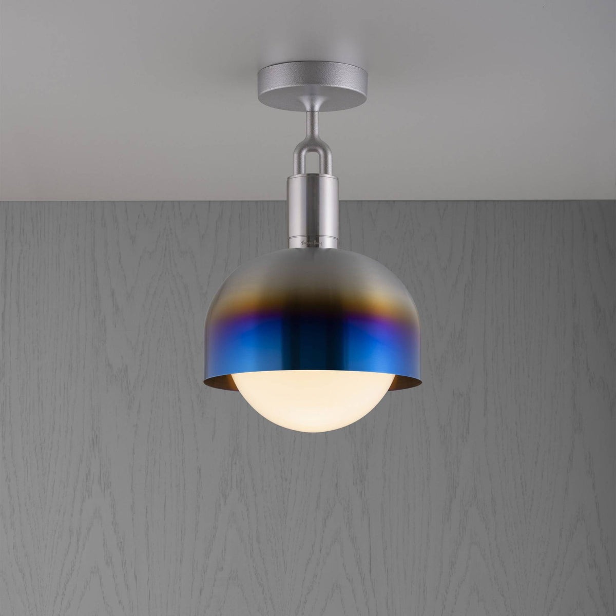Forked Ceiling / Shade / Globe / Opal / Medium