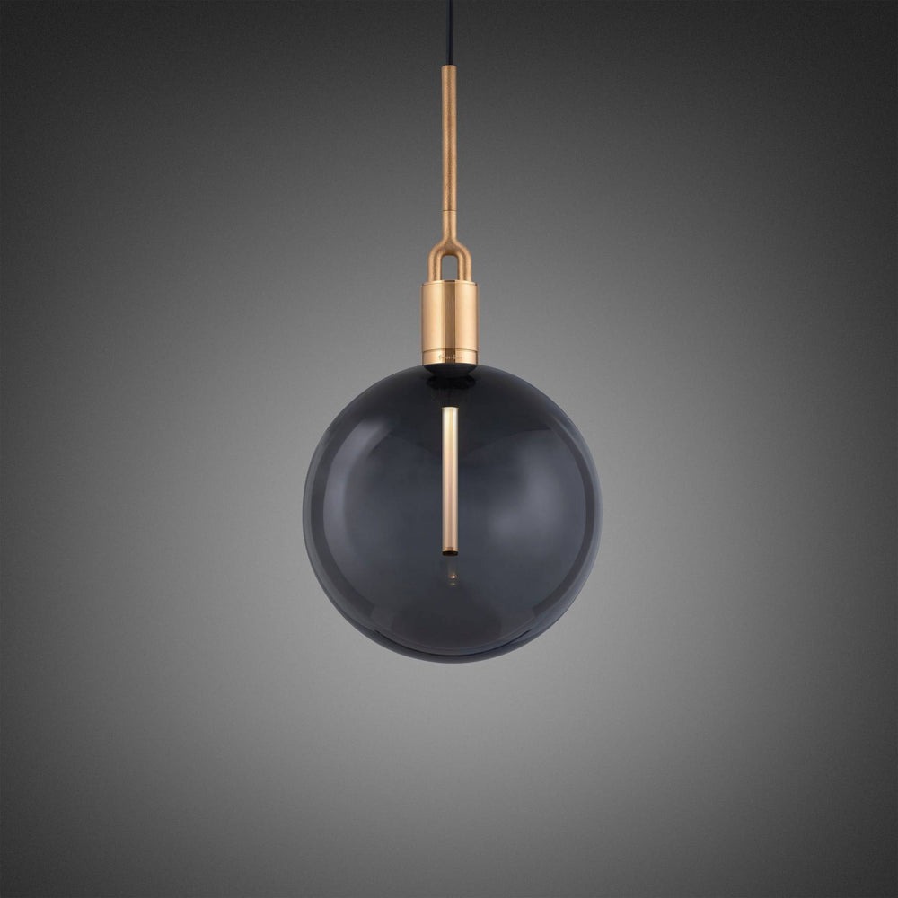 Forked Pendant / Globe / Smoked / Large / Brass