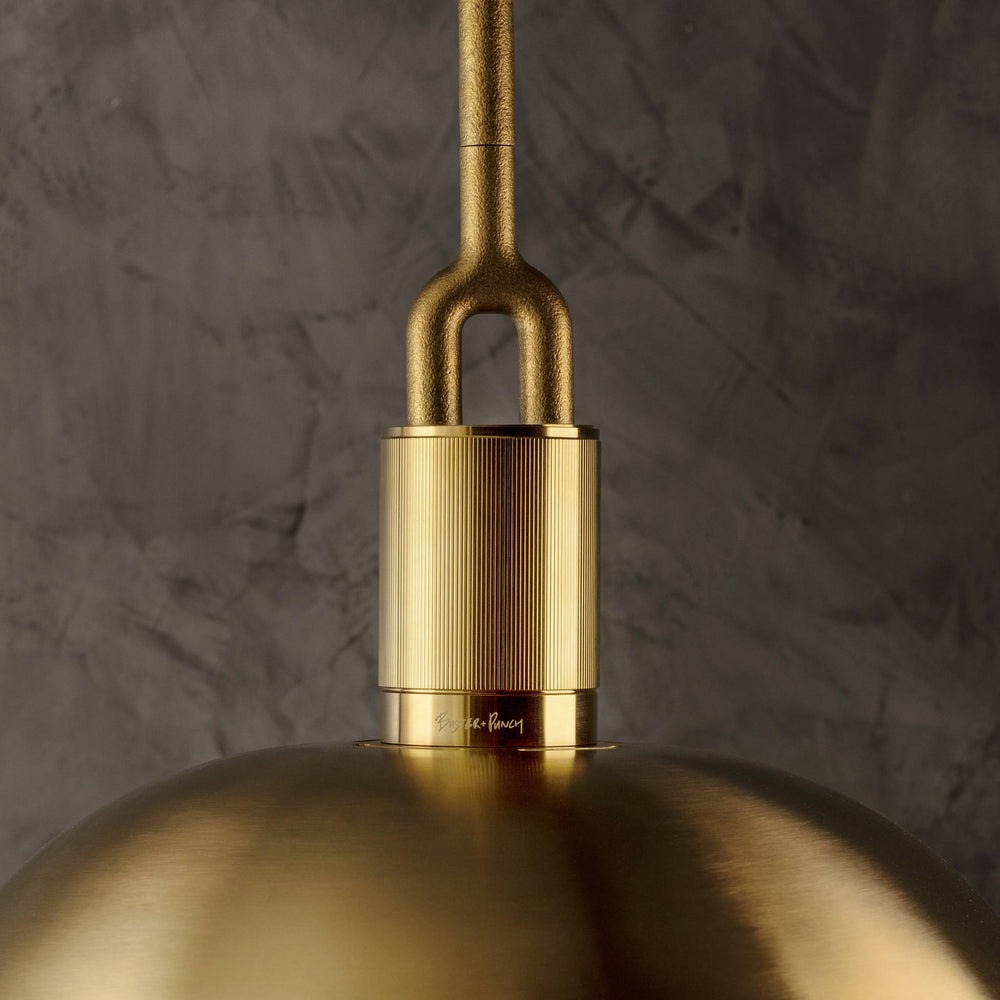 Forked Pendant / Shade / Globe / Smoked / Large / Brass