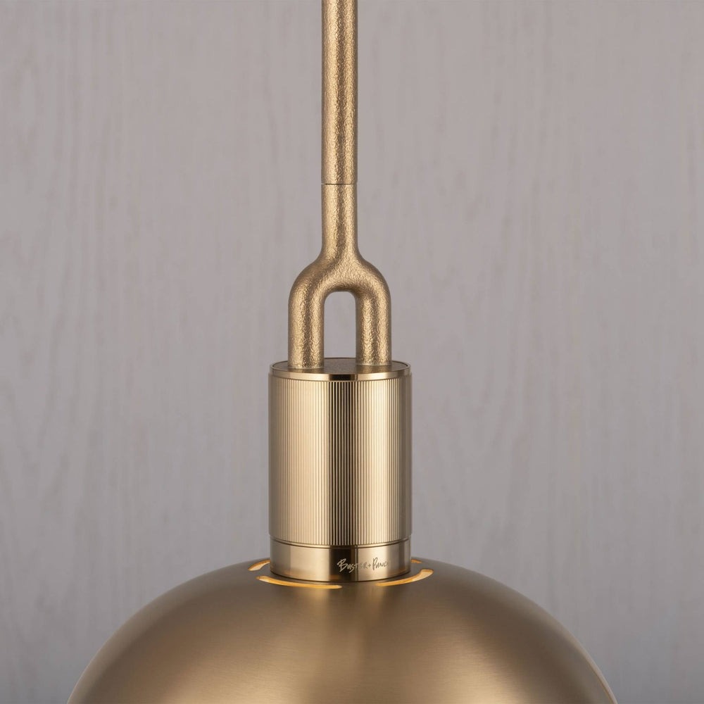 Forked Pendant / Shade / Globe / Smoked / Large / Brass