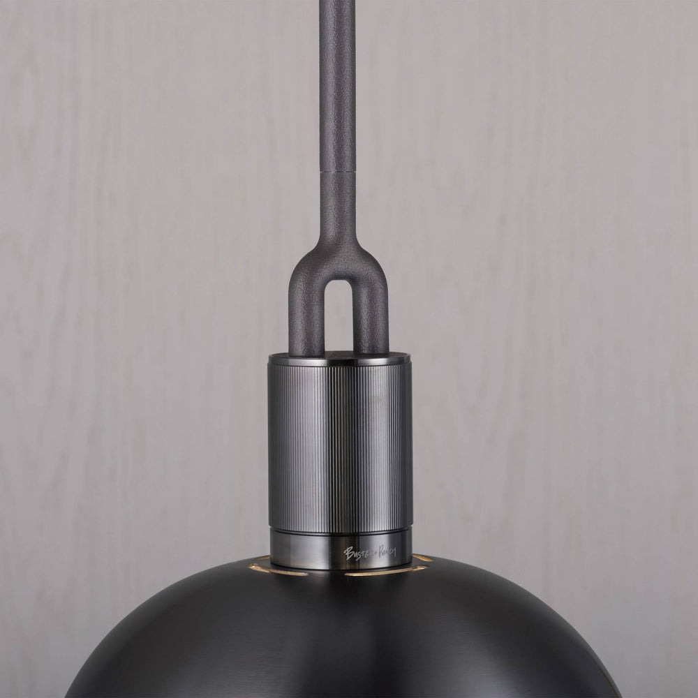 Forked Pendant / Shade / Globe / Smoked / Medium / Gun Metal