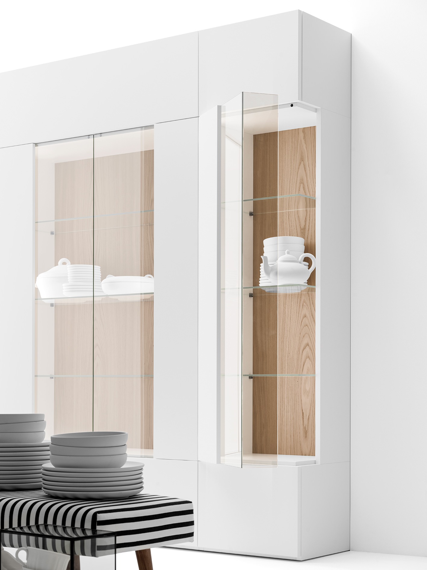 Cupboard with showcase