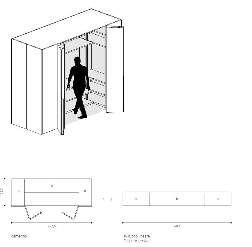 Glass Camerino Wardrobe