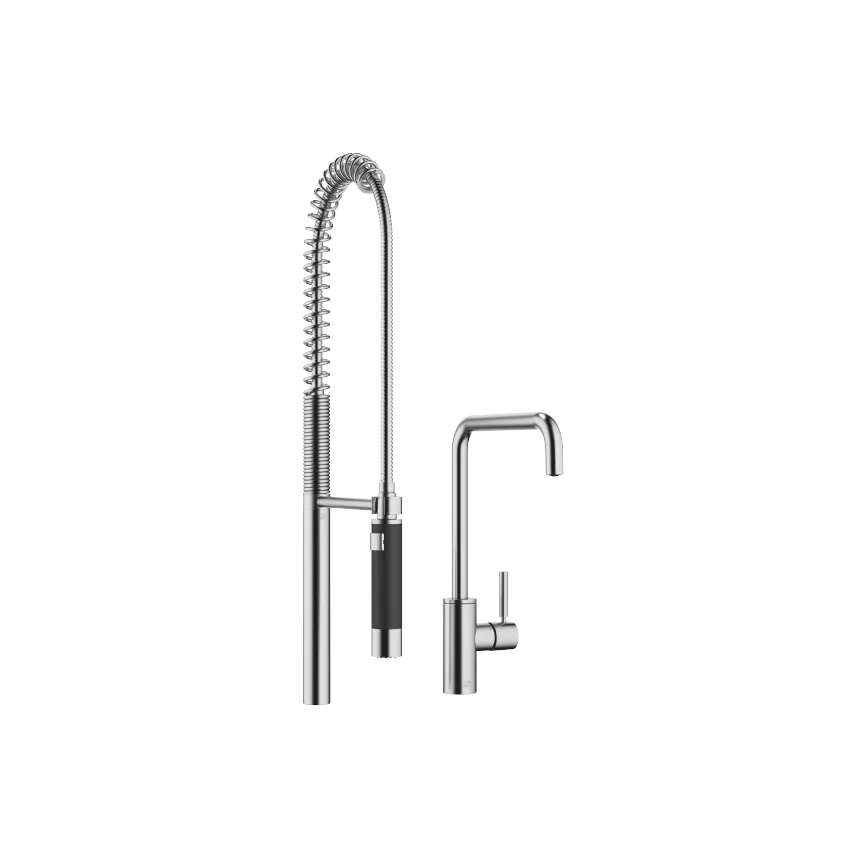 META SQUARE Single-lever mixer long with Profi spray set
