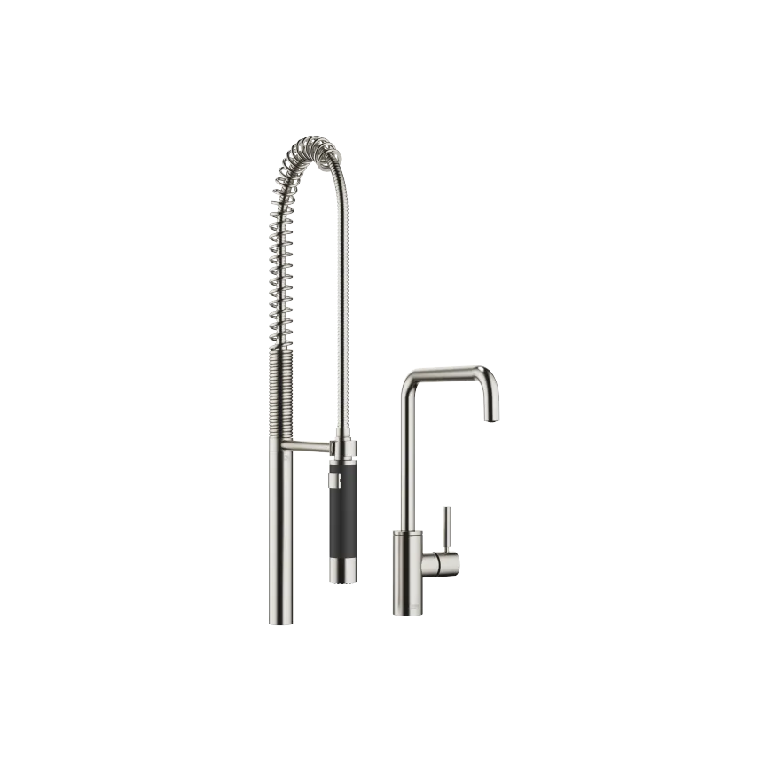 META SQUARE Single-lever mixer long with Profi spray set