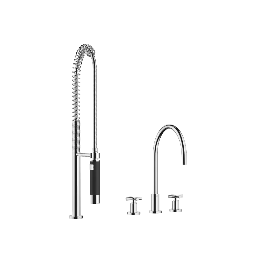 TARA Three-hole mixer with profi spray set