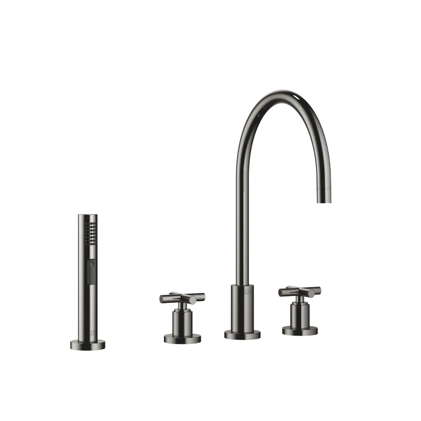 TARA Three-hole mixer with line rinsing spray set