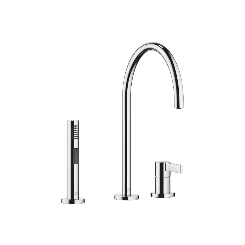 TARA ULTRA Two-hole mixer with individual rosettes with line rinsing spray set
