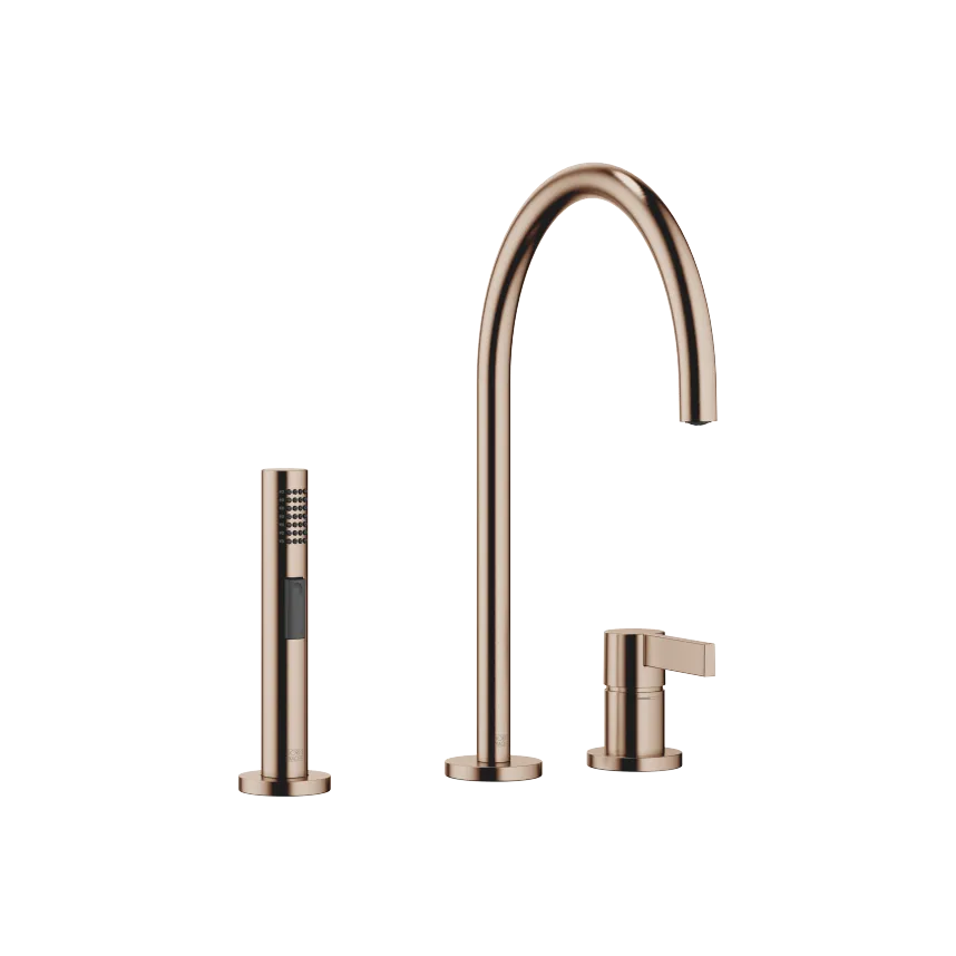TARA ULTRA Two-hole mixer with individual rosettes with line rinsing spray set