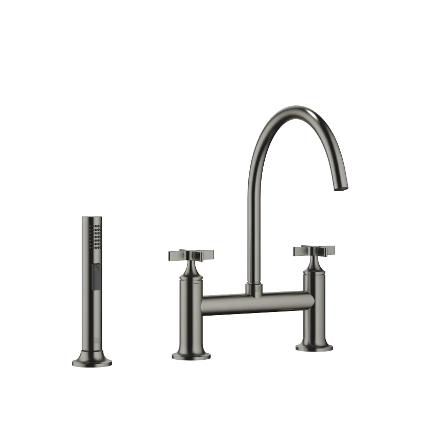 VAIA Two-hole bridge mixer classic with line rinsing spray set