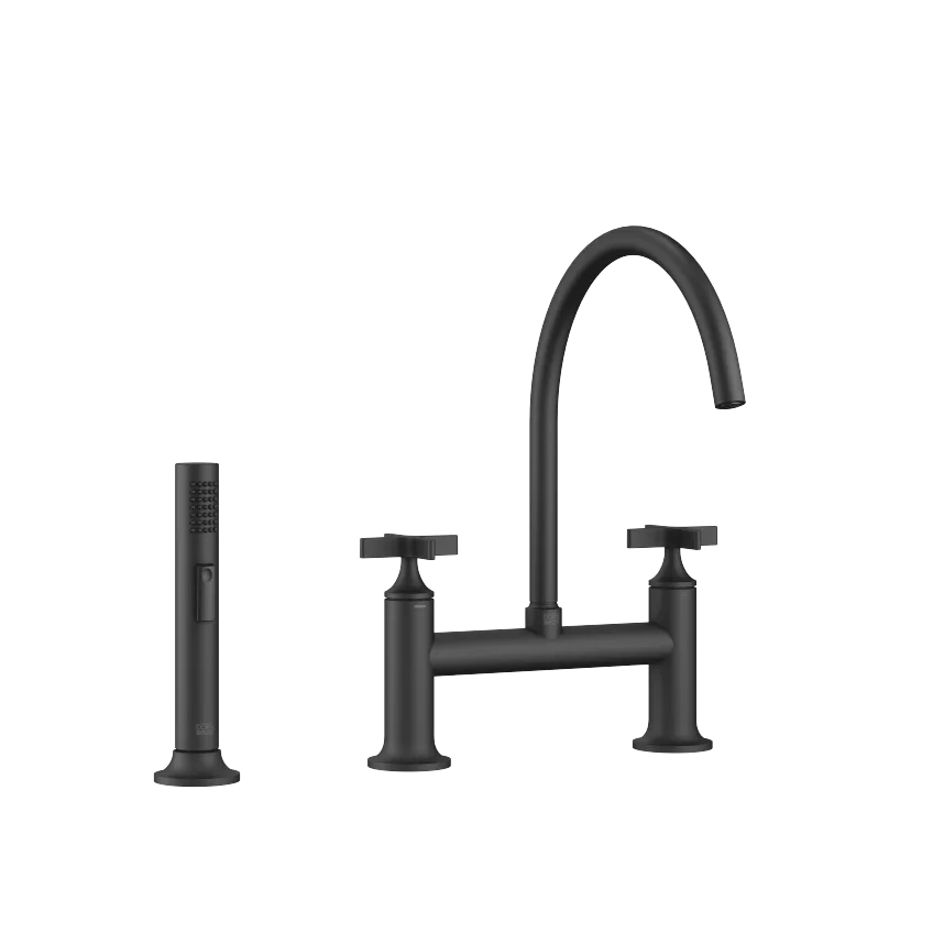 VAIA Two-hole bridge mixer classic with line rinsing spray set