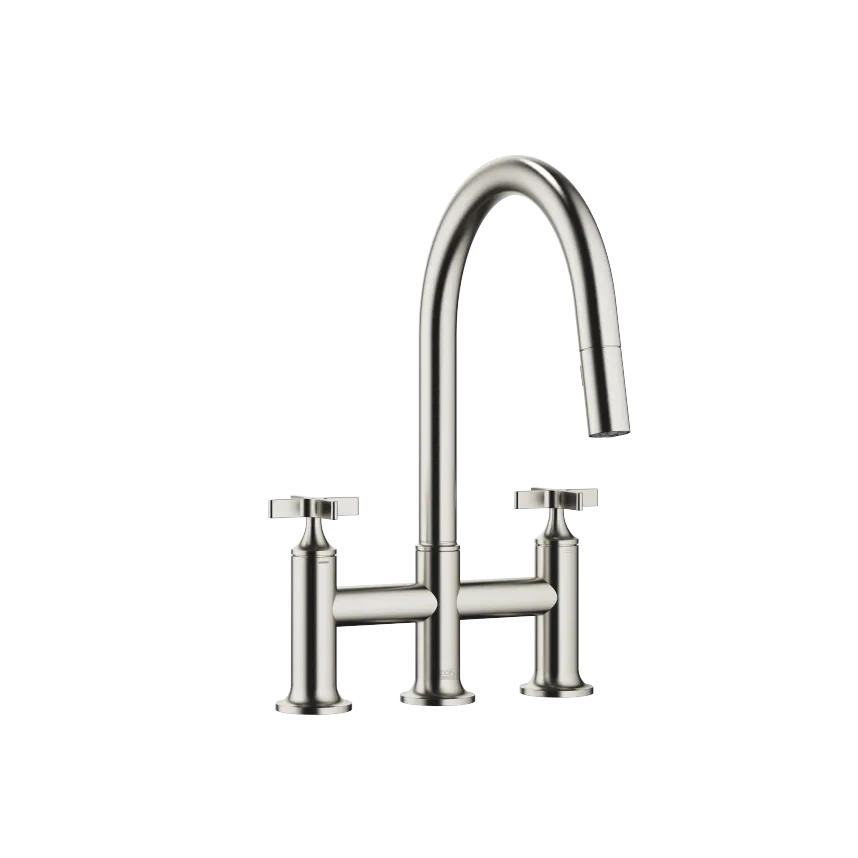 VAIA Three-hole bridge mixer classic Pull-down with spray function