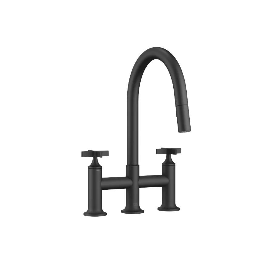 VAIA Three-hole bridge mixer classic Pull-down with spray function