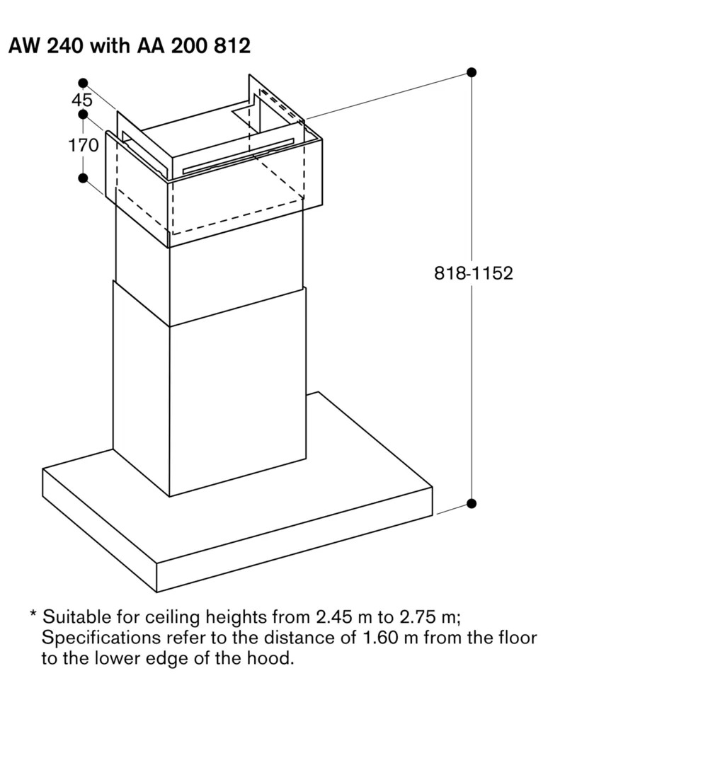 Gaggenau 200 series wall-mounted cooker hood