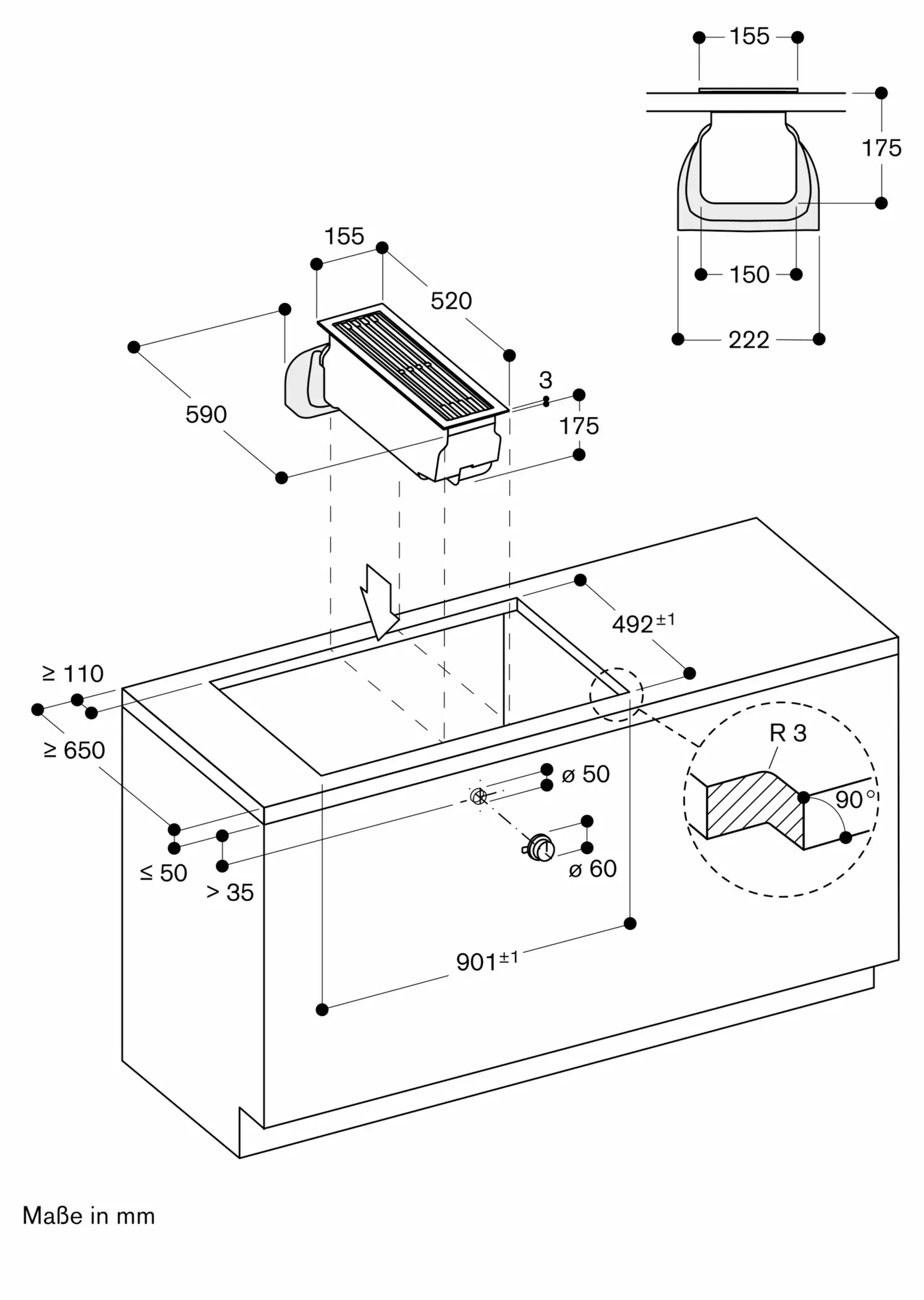 Gaggenau Series 400 Vario Downdraft Ventilation