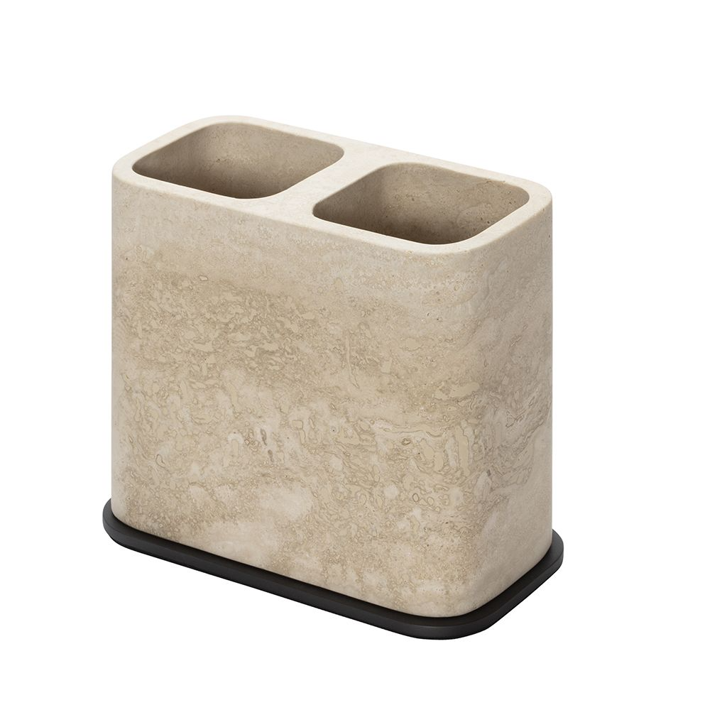 Polo Marble Double Toothbrush Holder