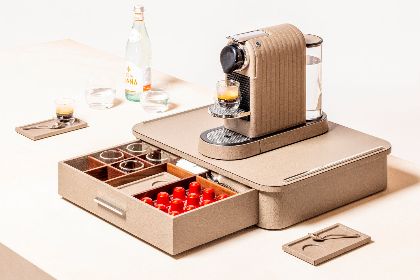 Saint-Germain Coffee And Tea Drawer Organizer + Cups For Classic Capsules