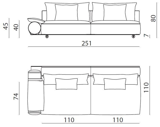 Donovan roll sofa