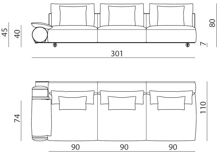 Donovan roll sofa