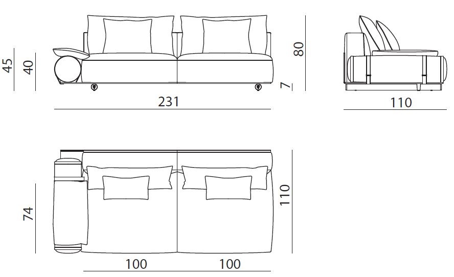 Donovan roll sofa