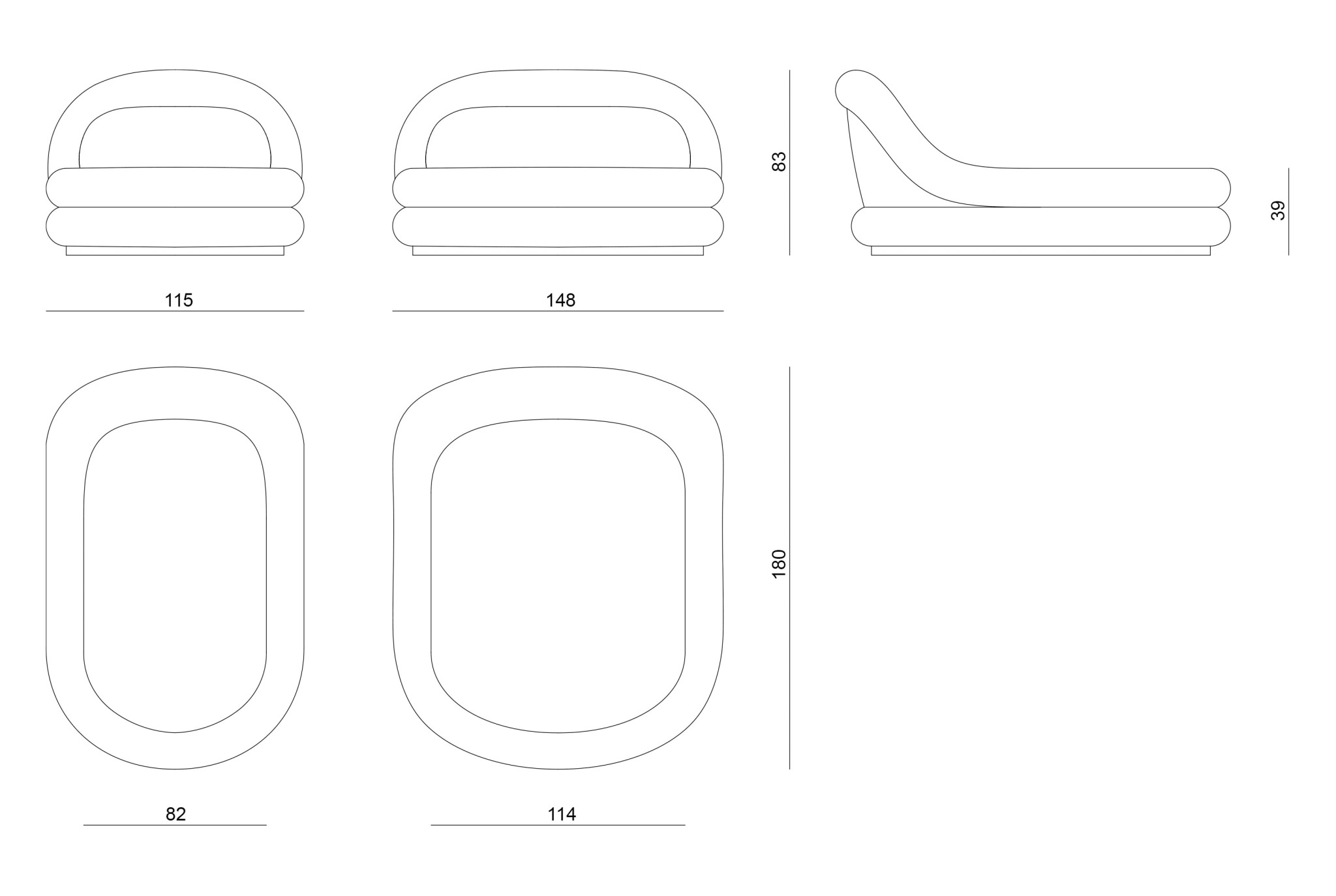 Fedro chaise longue