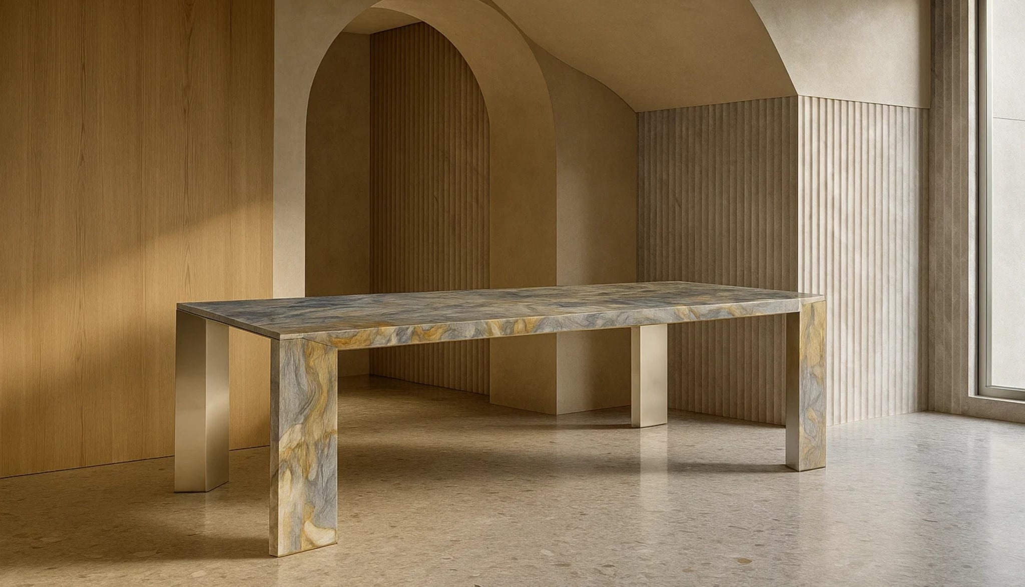 Stone dining table
