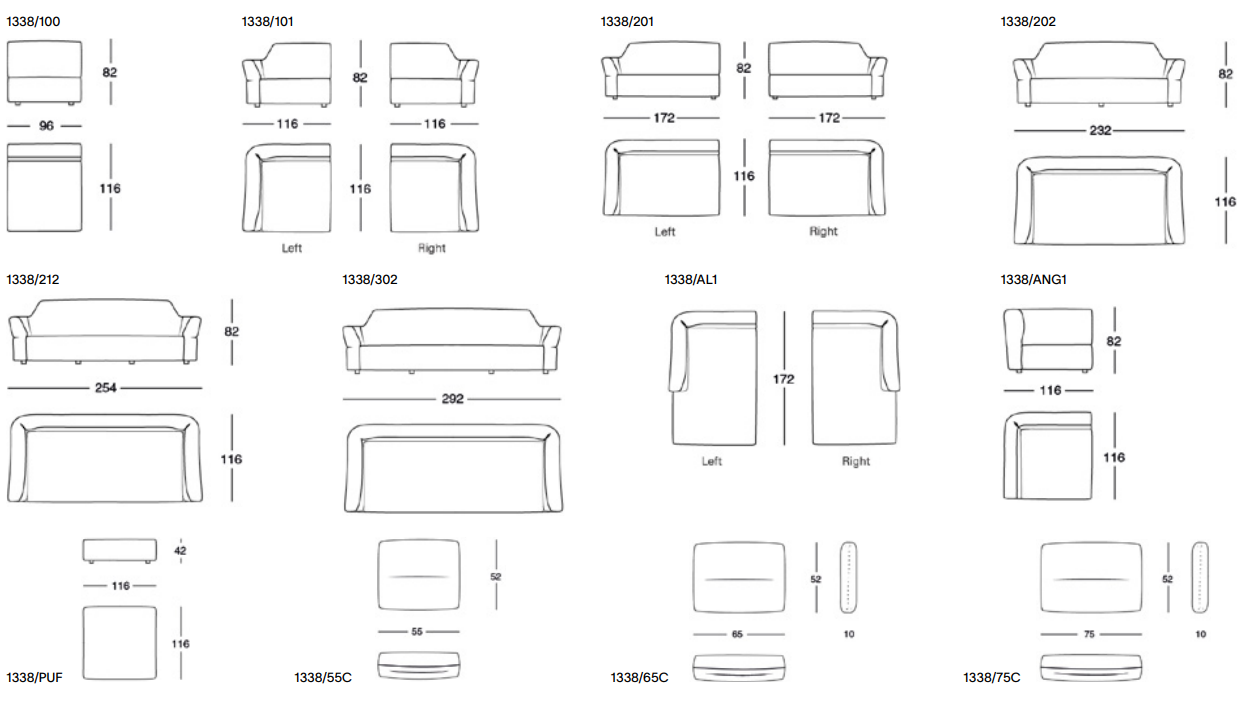 Fedrigo Monobloc and modular sofas