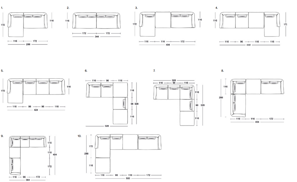 Fedrigo Monobloc and modular sofas