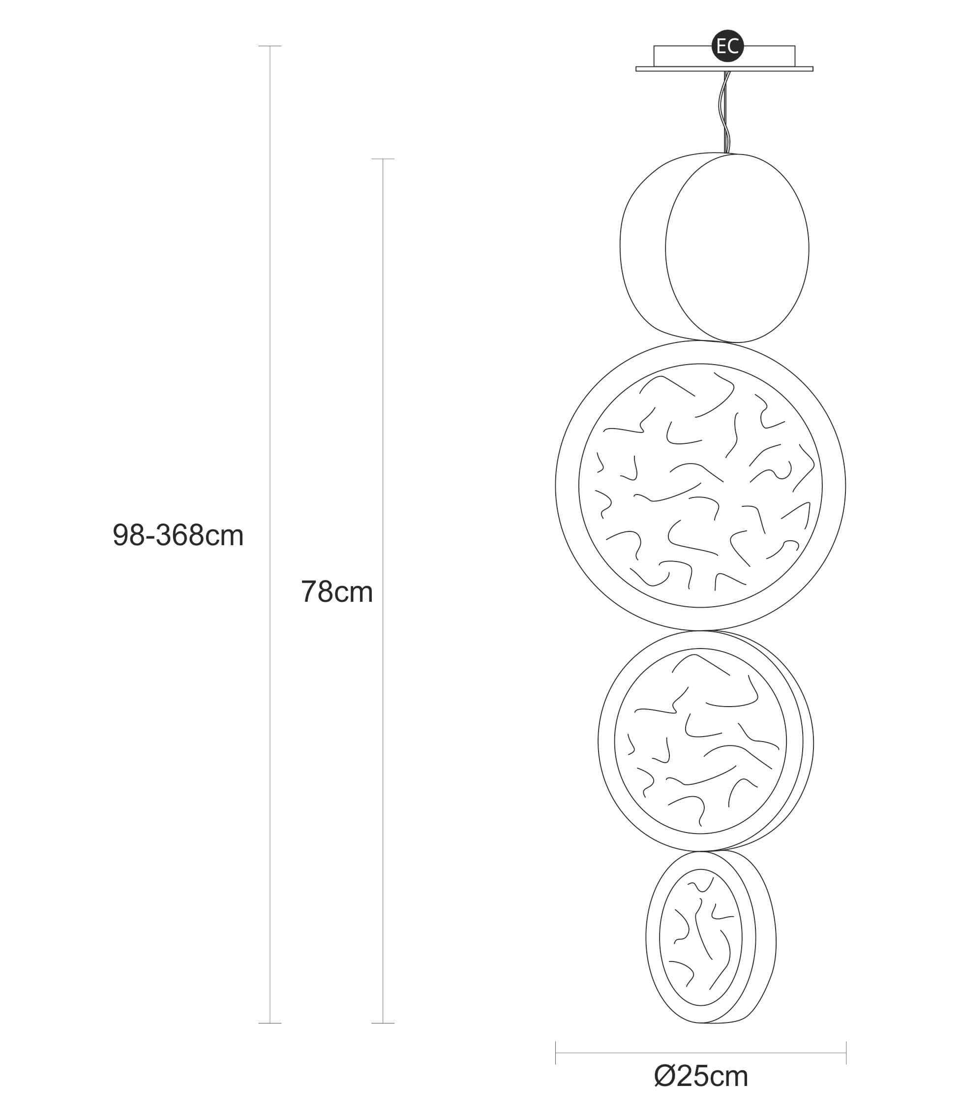 Suspension Luna Clover Four Line