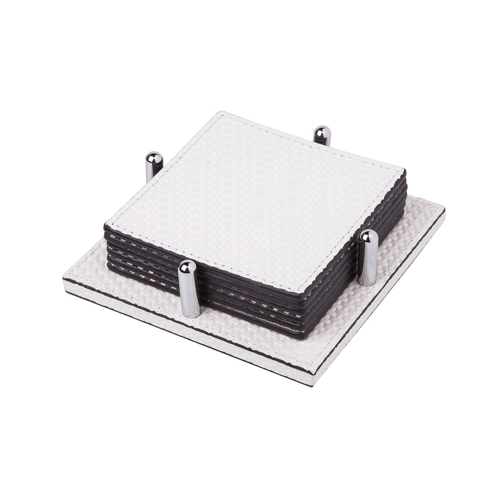 Set of coasters DAVID BELLAGIO WHITE 12 x 12 cm (6 pcs.)
