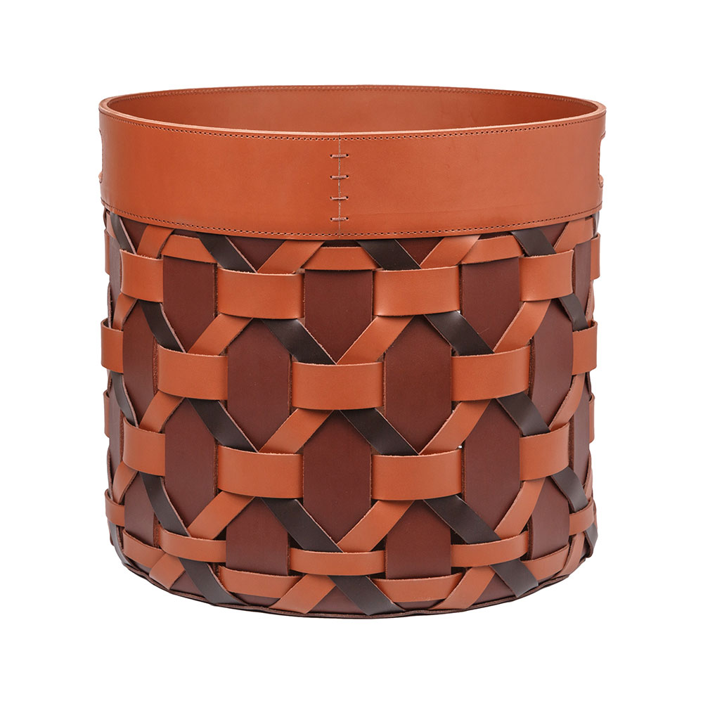 Storage basket PALU' COGNAC BROWN MOKA Ø36 x 34 cm