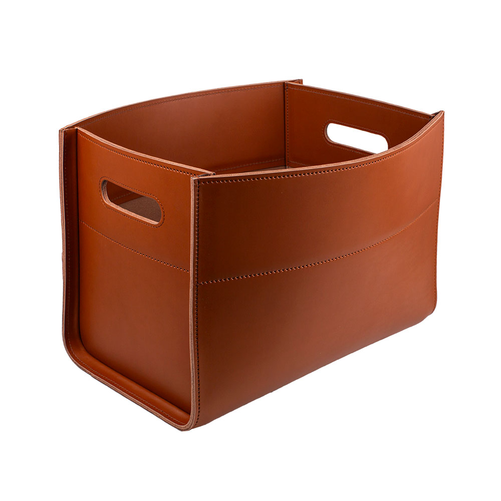 Blanket basket DELTA COGNAC 45 x 35 x 32 cm