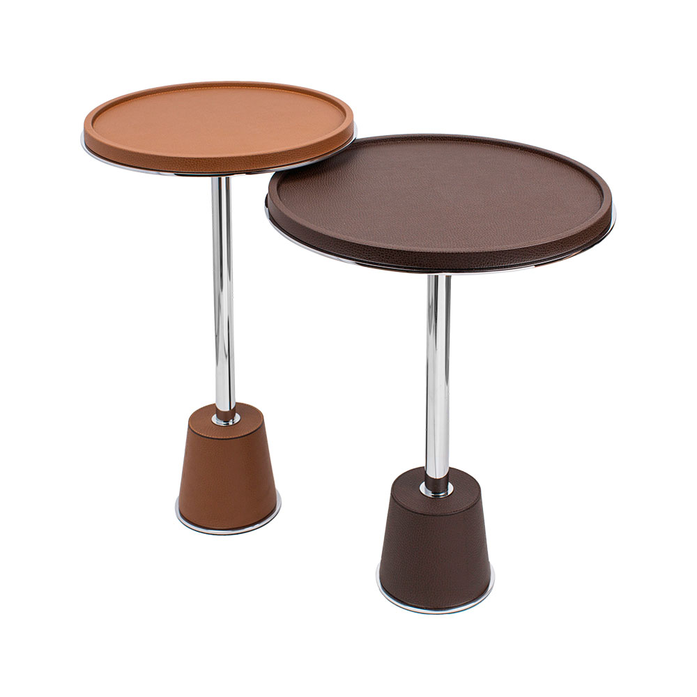 Coffee table SORRENTO CHROME DEER TOBACCO Ø30 x 51.5 cm