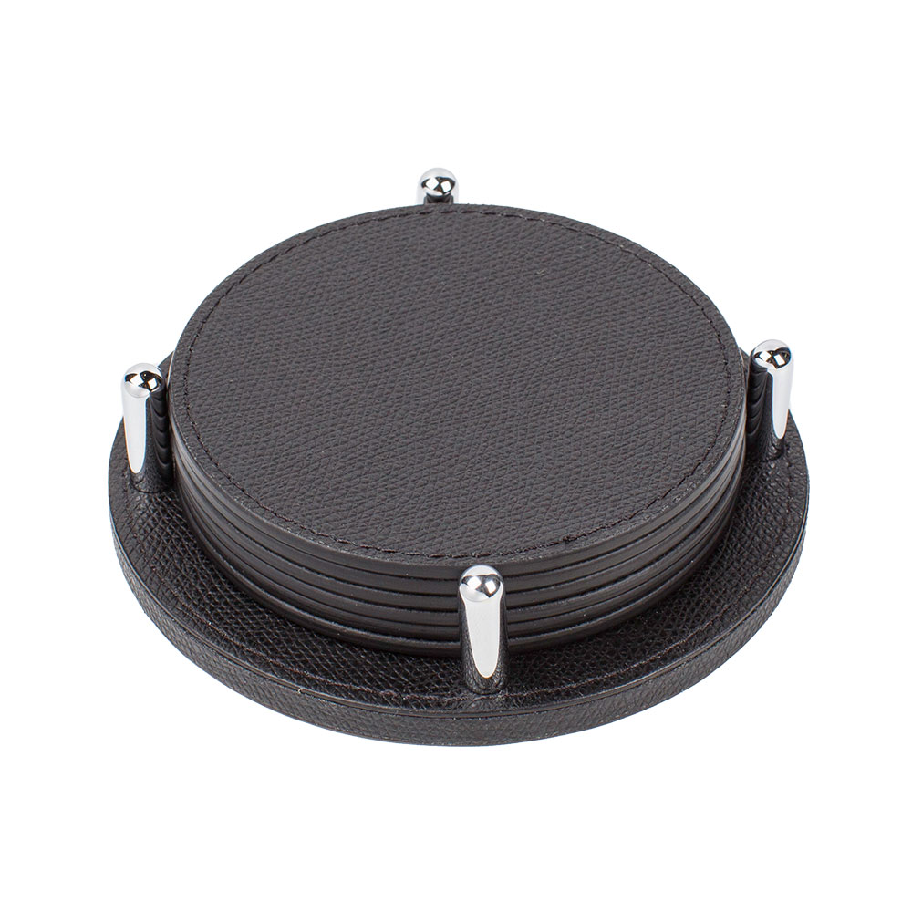 Set of coasters DAVID BLACK Ø12.5 cm (6 pcs.)