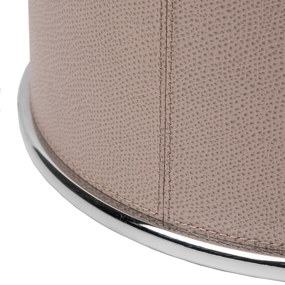 Basket with lid RAVELLO CHROME STONE Ø21.5 x 33 cm