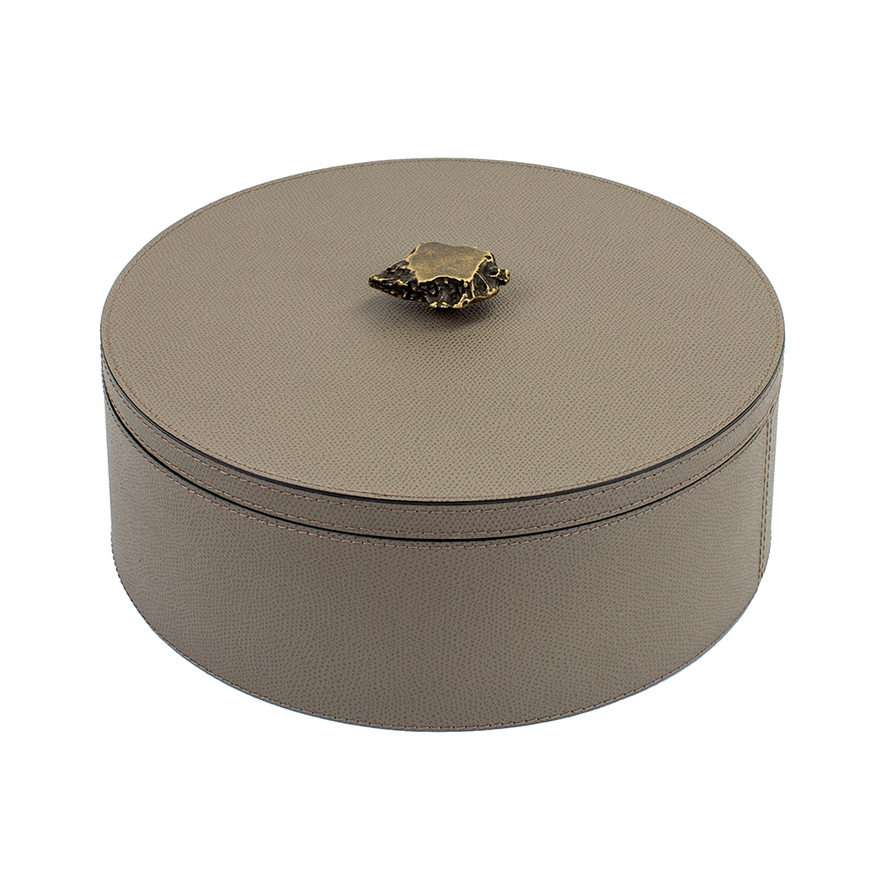Box with lid AMBRETTA MUD Ø24.5 x 11 cm