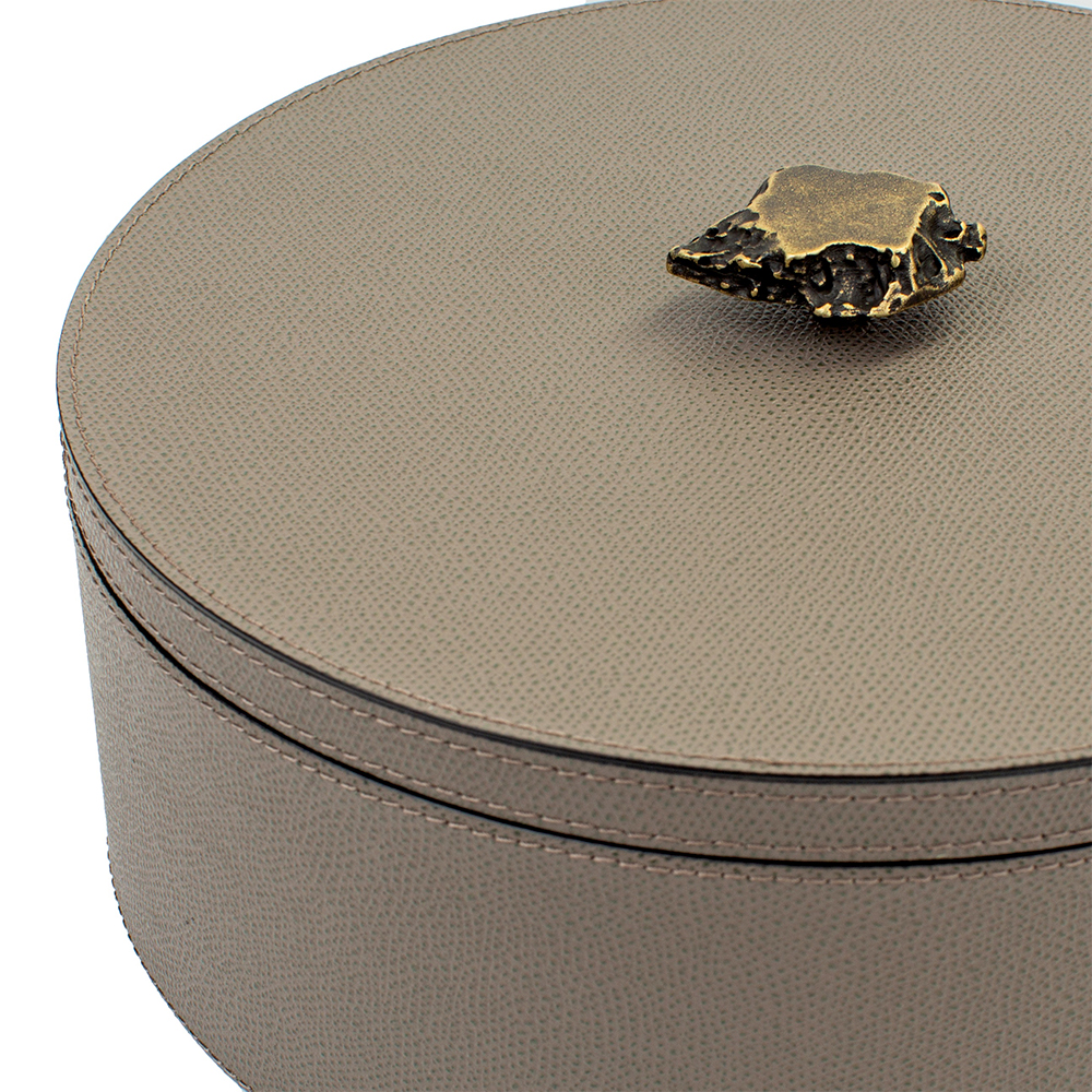 Box with lid AMBRETTA MUD Ø24.5 x 11 cm