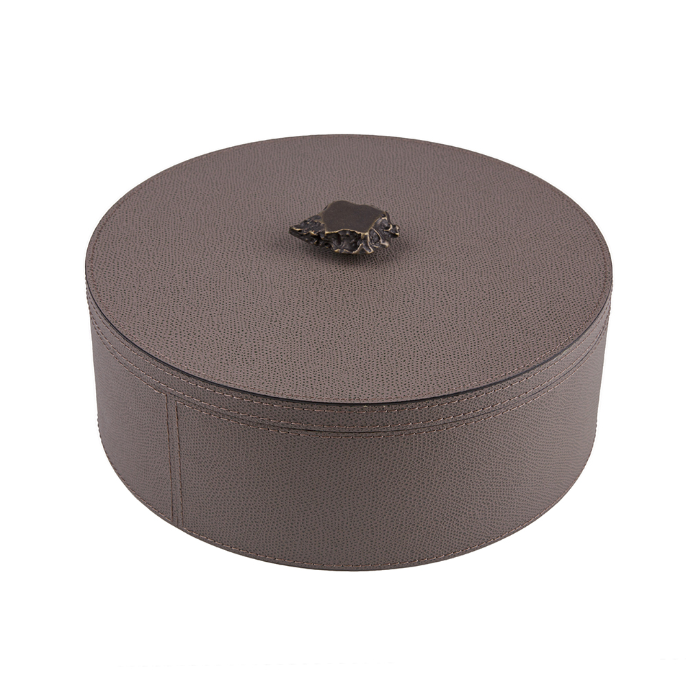 Box with lid Ambretta Smoke Ø24.5 x 11 cm