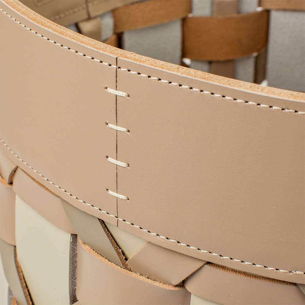 Laundry basket PALU LIGHT GREY CREAM MUD Ø36 x 40.5 cm