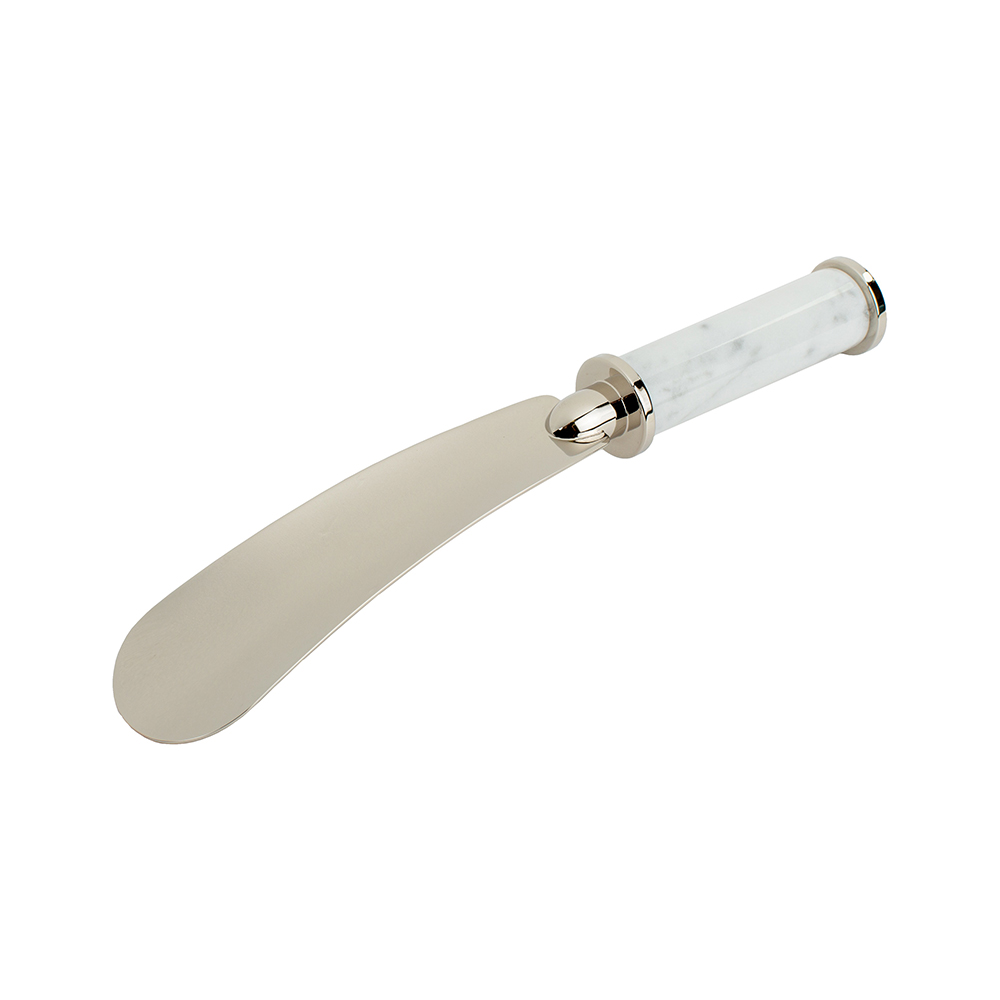 Shoe horn ICARO CHROME ARABESCATO WHITE 24 x 4.5 cm