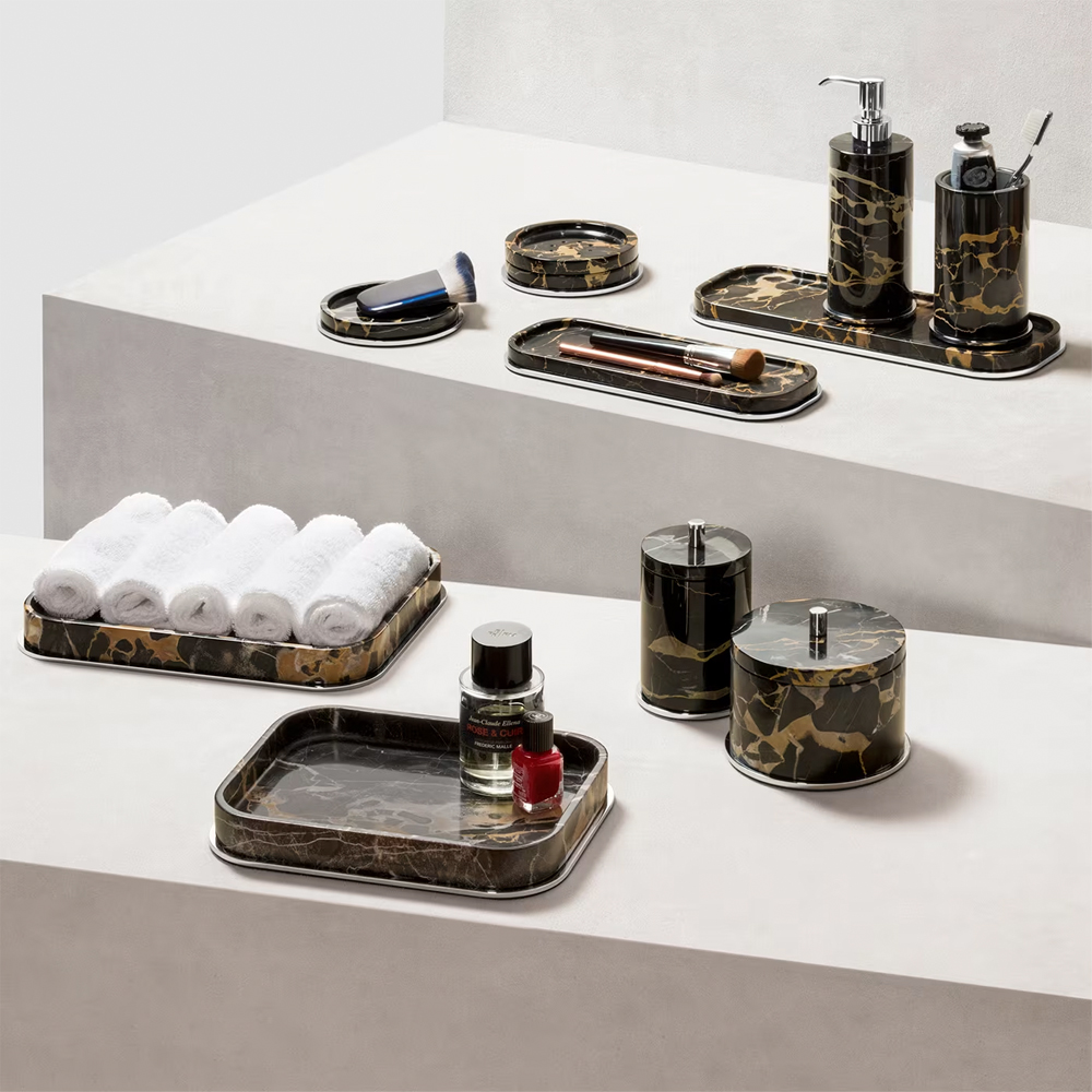 Bathroom set POSITANO BLACK PORTORO, 3 items